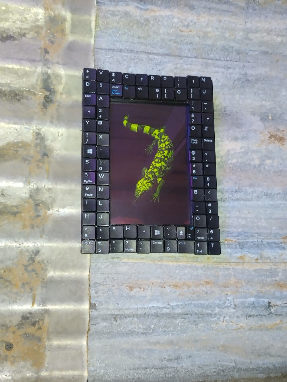 Gila Monster Retro Computer Style ASCII Terminal Framed Art Print By Neon Nicho